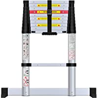 WolfWise Escalera telescópica de 3-2m con barra estabilizadora- multifunción- extensible- Carga Máxima 150 kg